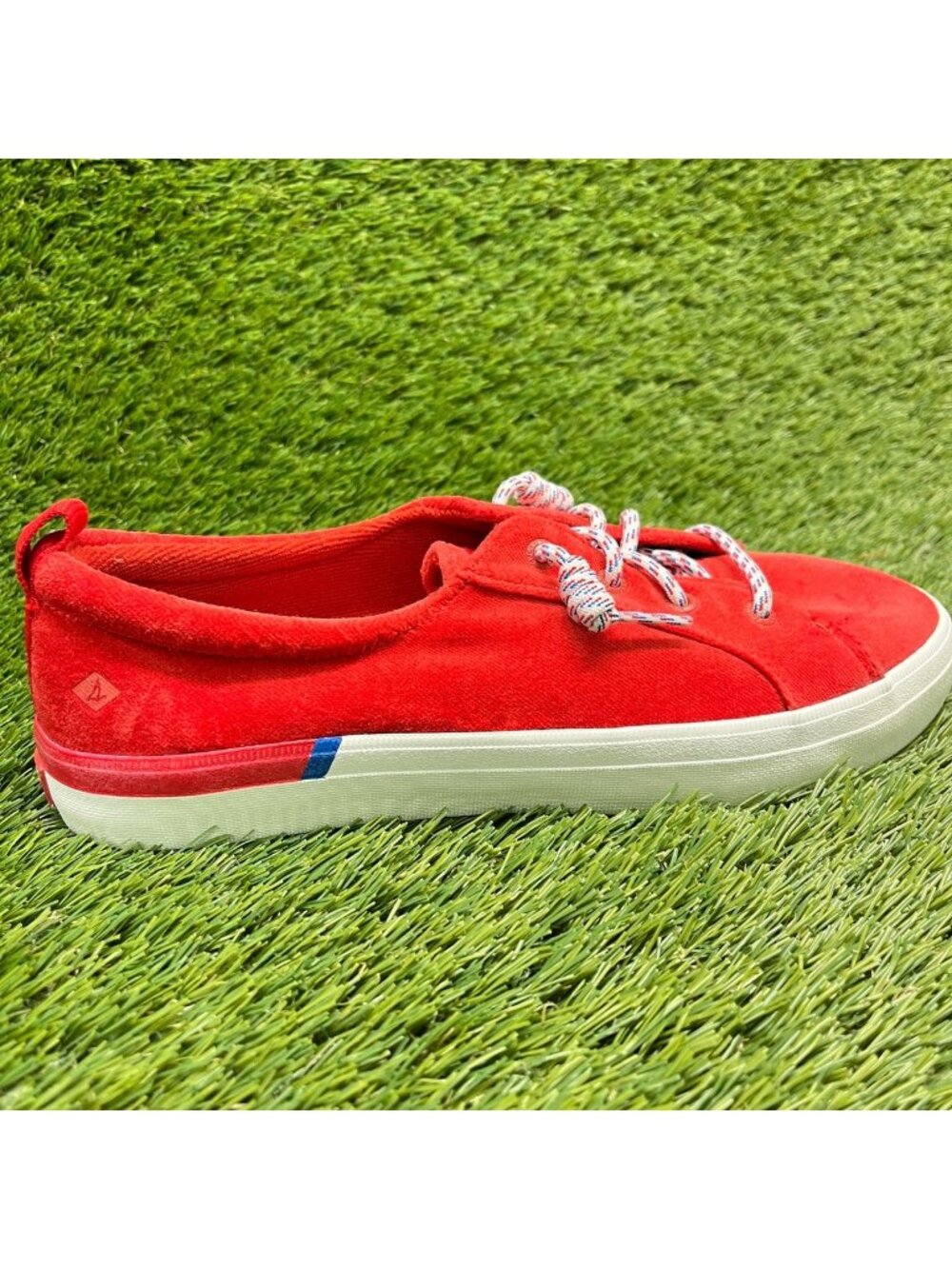 Sperry Crest Vibe Womens Size 9 Red White Athletic Walking Slip-On Shoes Sneaker